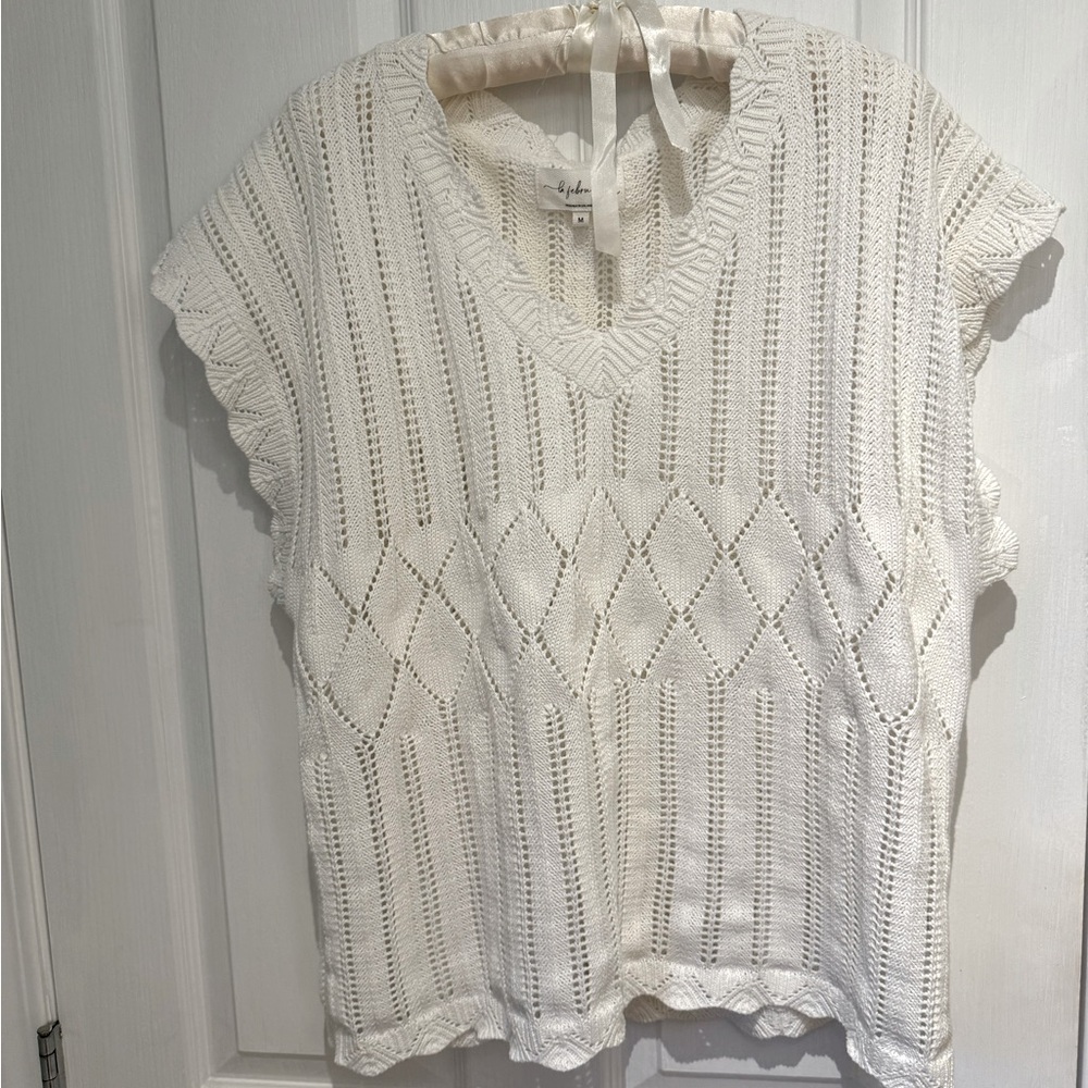 White Crochet knit Top